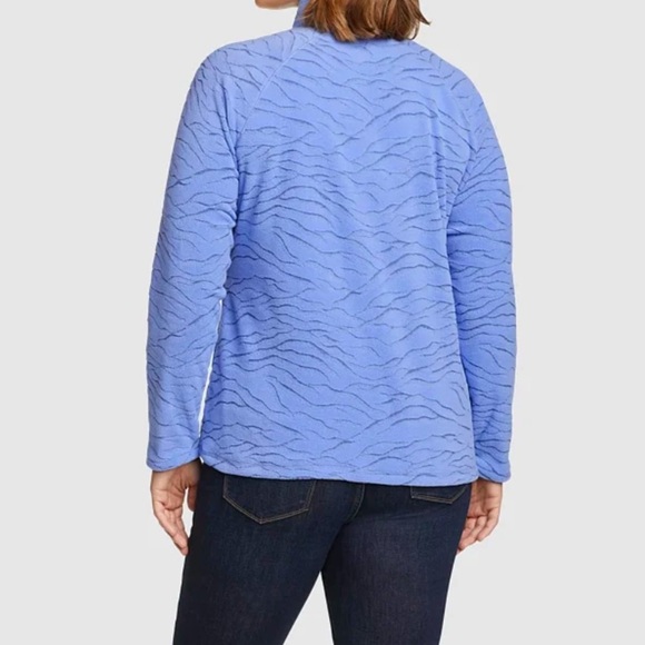 Eddie Bauer women’s quest fleece 1/4 zip printed in Viola size Medium periwinkle - Picture 11 of 11